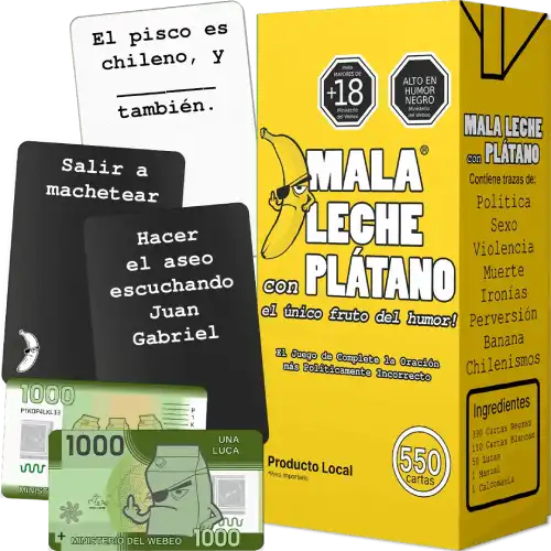 Promocional Caja Mala Leche con Plátano con cartas