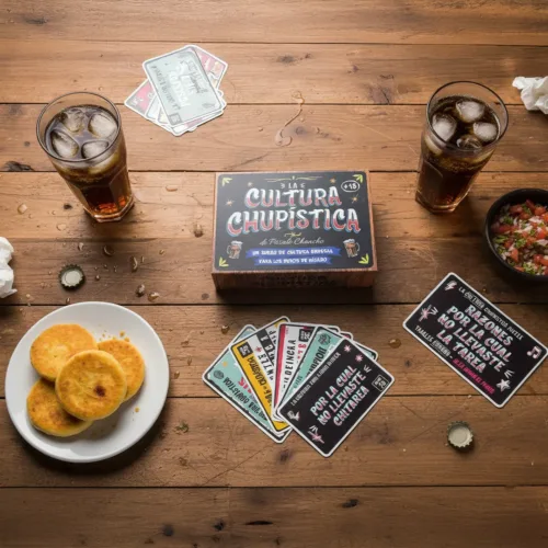 unboxing cultura chupistica de pasalo chancho sobre mesa sin texto