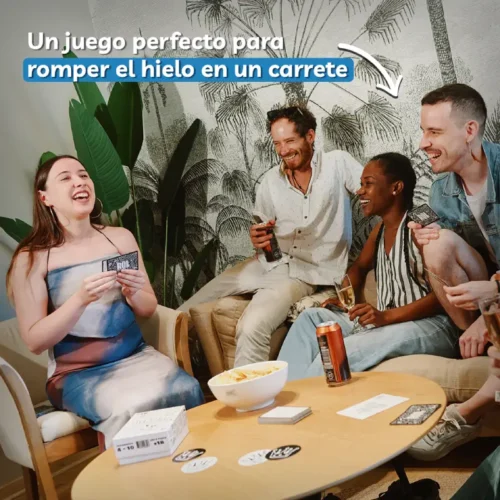 amigos escuchando historia de mujer jugando cuentero